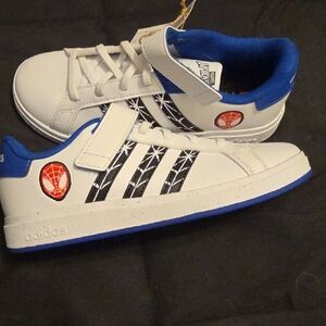 adidas Kids White, Blue & Black Spider-Man Sneakers